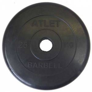 Диск обрезиненный черный MB ATLET d-51 25кг Диск обрезиненный черный MB ATLET d-51 25кг