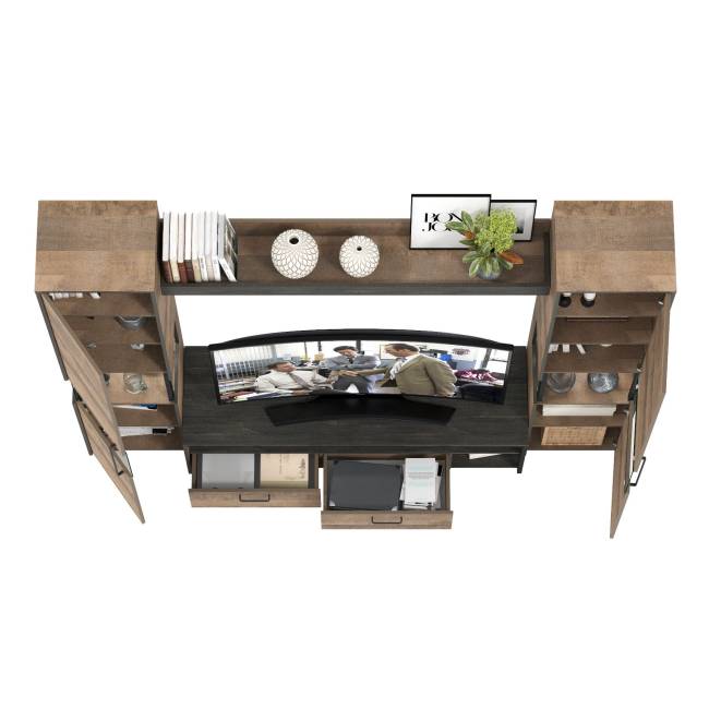 Индустриальная гостиная в стиле лофт с подсветкой Трувор № 17 цвет дуб гранж песочный/интра Индустриальная гостиная в стиле лофт с подсветкой Трувор № 17 цвет дуб гранж песочный/интра