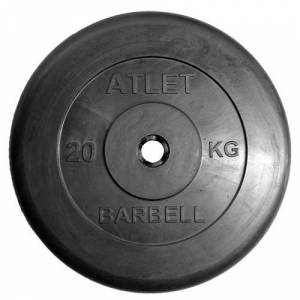 Диск обрезиненный черный MB ATLET d-31 20кг Диск обрезиненный черный MB ATLET d-31 20кг