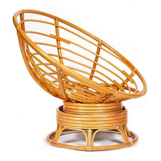 Кресло-качалка PAPASAN/ПАПАСАН w 23/01 B /с подушкой/ 115х78х104 см, Honey (мед), ткань Оранжевый, С 23 Honey (мед)