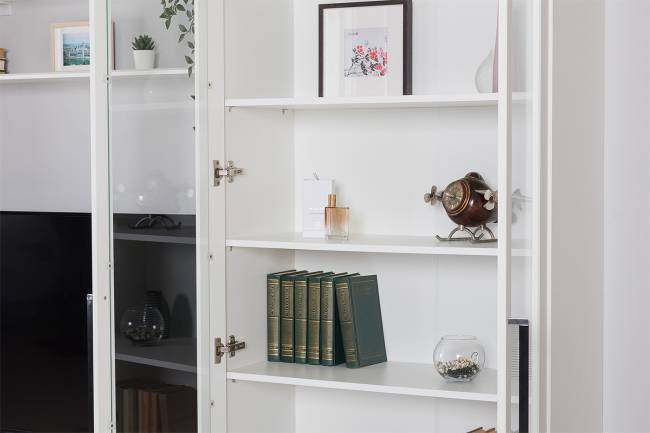 Комод с сервантом Валенсия цвет белый шагрень