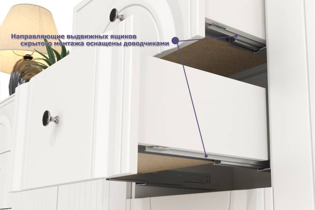 Комод с сервантом Валенсия цвет белый шагрень