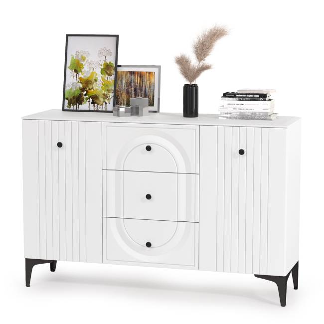 Комод с сервантом Валенсия цвет белый шагрень