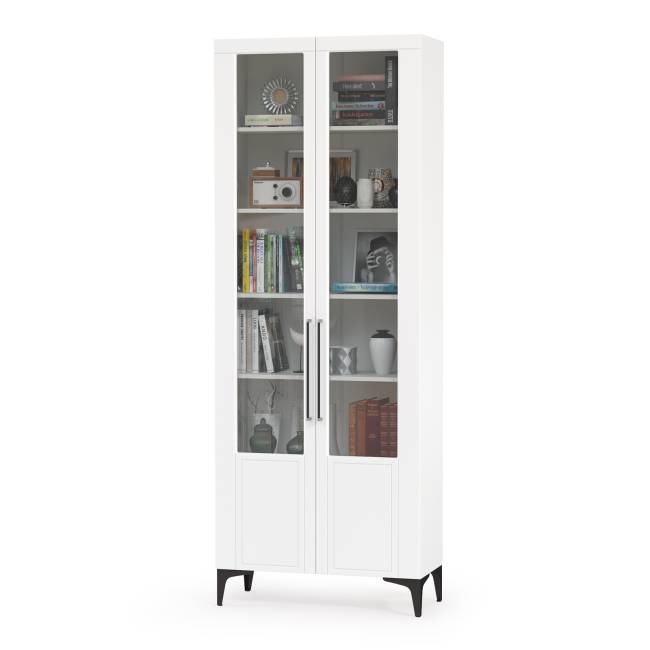 Комод с сервантом Валенсия цвет белый шагрень