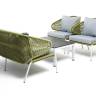 "Милан" лаунж-зона 4-местная плетеная из роупа (веревки), каркас алюминиевый светло-серый, роуп салатовый меланж "Милан" лаунж-зона 4-местная плетеная из роупа (веревки), каркас алюминиевый светло-серый, роуп салатовый меланж
