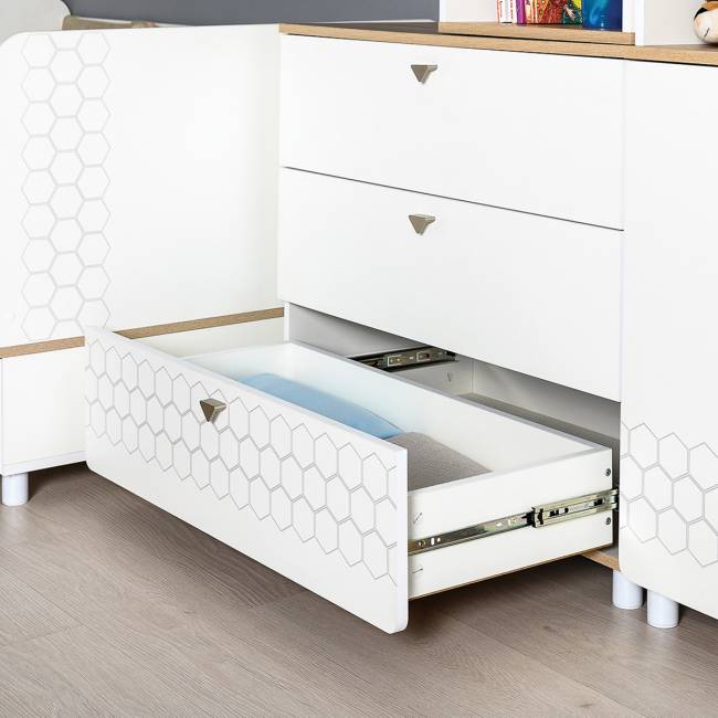 Мебель для детской комнаты с кроватями для двоих детей Эйп цвет белый/дуб белый