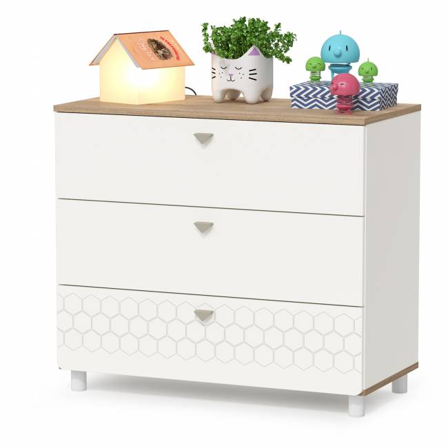 Мебель для детской комнаты с кроватями для двоих детей Эйп цвет белый/дуб белый