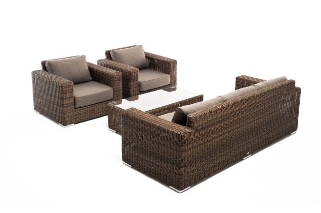 "Боно" лаунж-зона из искусственного ротанга, цвет коричневый "Боно" лаунж-зона из искусственного ротанга, цвет коричневый