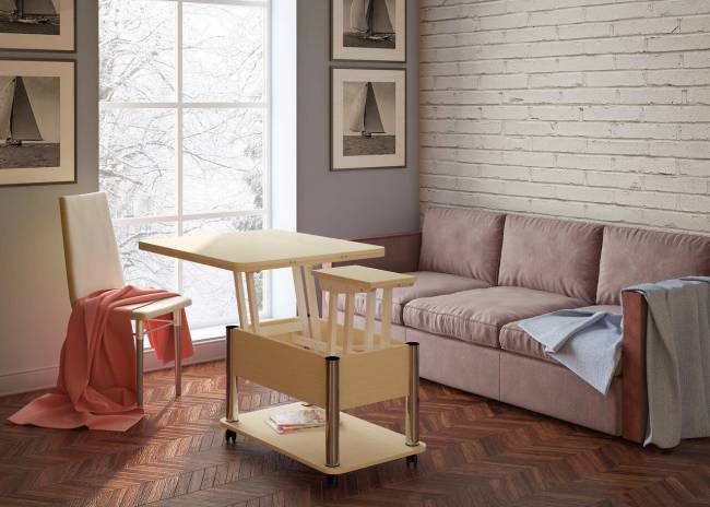 Стол- трансформер Дебют 3 светлый венге / ножки хром Стол- трансформер Дебют 3 светлый венге / ножки хром