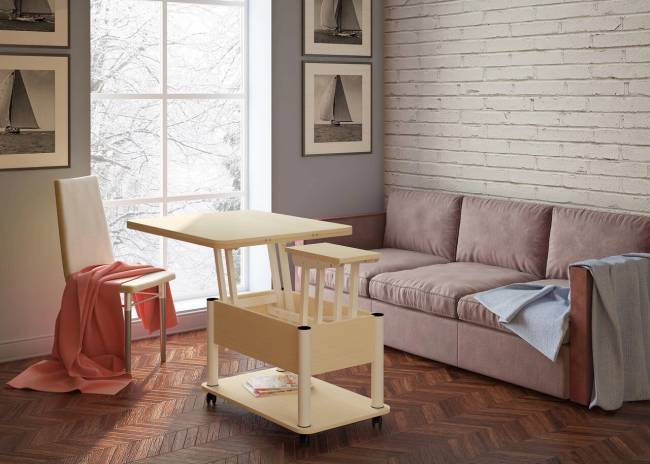 Стол- трансформер Дебют 3 светлый венге/ножки белые Стол- трансформер Дебют 3 светлый венге/ножки белые