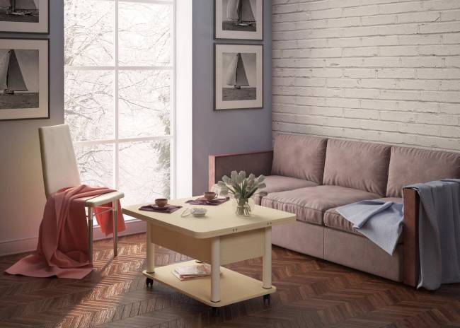 Стол- трансформер Дебют 3 светлый венге/ножки белые Стол- трансформер Дебют 3 светлый венге/ножки белые