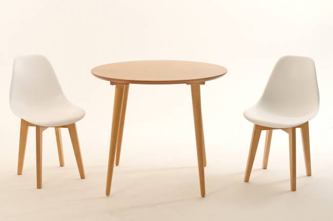 Стол Монте К 100 натур со стульями Сашш натур белый