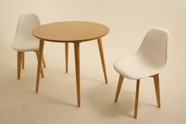 Стол Монте К 100 натур со стульями Сашш натур белый