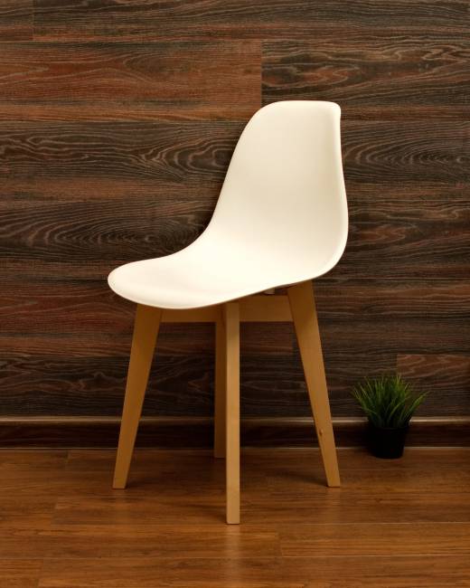 Стол Монте К 100 натур со стульями Сашш натур белый