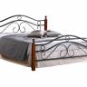 Кровать AT-803 дерево гевея/металл, 160*200 см (Queen bed), красный дуб/черный дуб темный