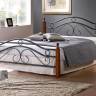 Кровать AT-803 дерево гевея/металл, 160*200 см (Queen bed), красный дуб/черный дуб темный