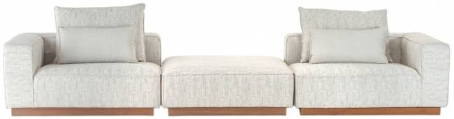 Диван модульный с подушками Don тик, бежевый 3700х1100х620 мм