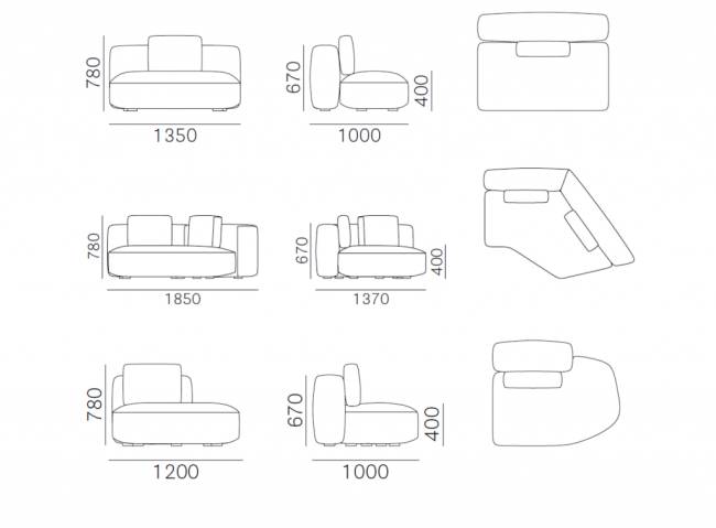 Диван мягкий угловой Jeff 4400х1000х780 мм Диван мягкий угловой Jeff 4400х1000х780 мм