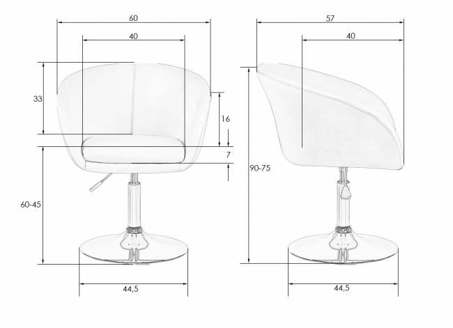 Кресло дизайнерское DOBRIN EDISON, красный