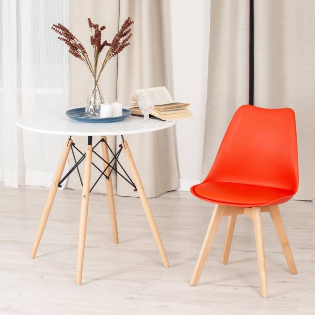 Стул TULIP (mod. 73) дерево/пластик/ПУ, 48.5*52.5*83cм, красный (Комплект из 4 шт.) Стул TULIP (mod. 73) дерево/пластик/ПУ, 48.5*52.5*83cм, красный (Комплект из 4 шт.)