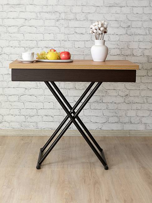 Стол-трансформер Лерон дуб крафт золотой/черный Стол-трансформер Лерон дуб крафт золотой/черный