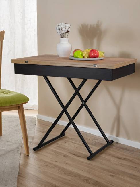 Стол-трансформер Лерон дуб крафт золотой/черный Стол-трансформер Лерон дуб крафт золотой/черный