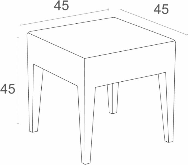Столик плетеный для шезлонга GT 1009 бежевый 450х450х450 мм
