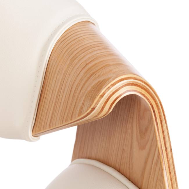 Кресло BEND  натуральный, кож/зам белый белый