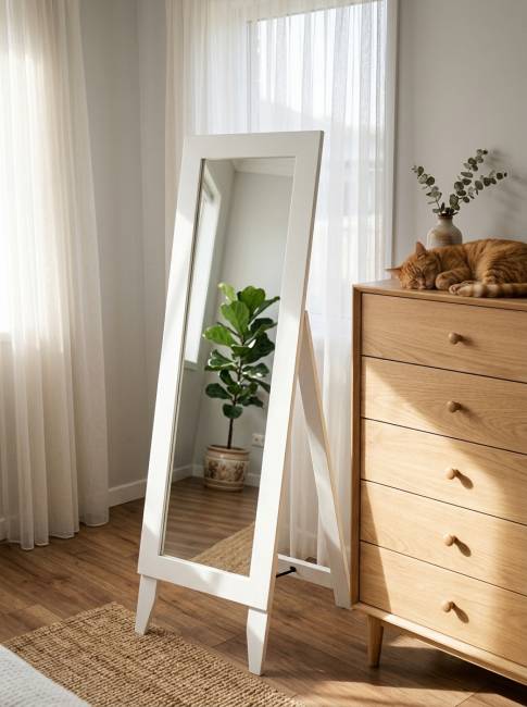 Зеркало напольное BeautyStyle 1 белый 130 см х 35 см Зеркало напольное BeautyStyle 1 белый 130 см х 35 см