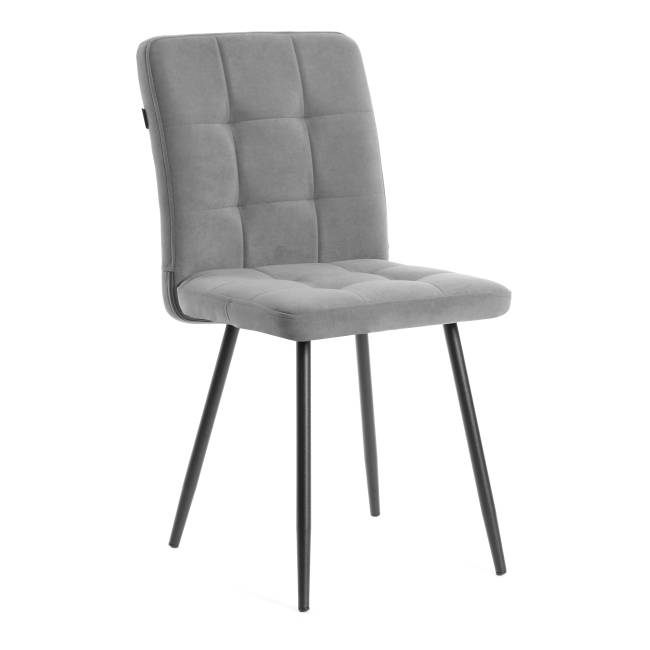 Комплект кресло+стул Медео/Medeo LT, велюр, серый/черный, 29 серый/черный флок