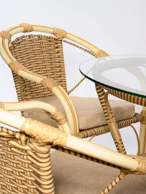 Кресло Bali (Бали) из искусственного ротанга, слоновая кость