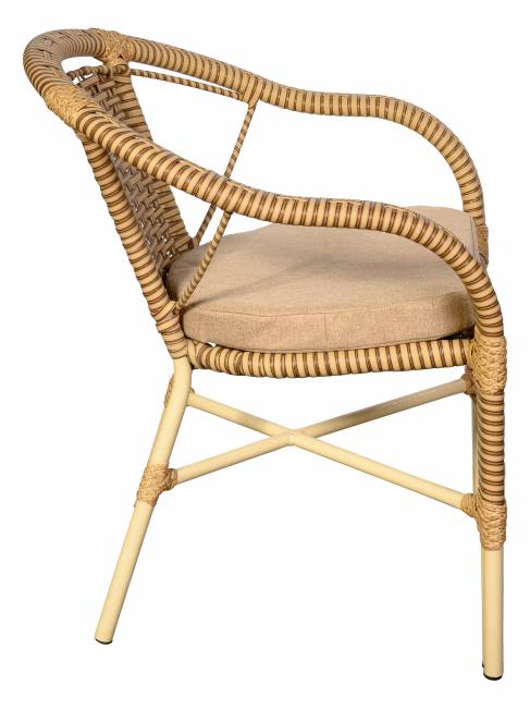 Кресло Bali (Бали) из искусственного ротанга, слоновая кость