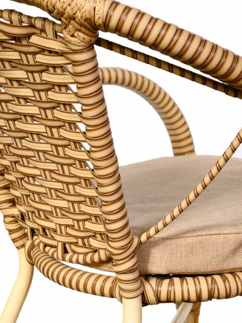 Кресло Bali (Бали) из искусственного ротанга, слоновая кость