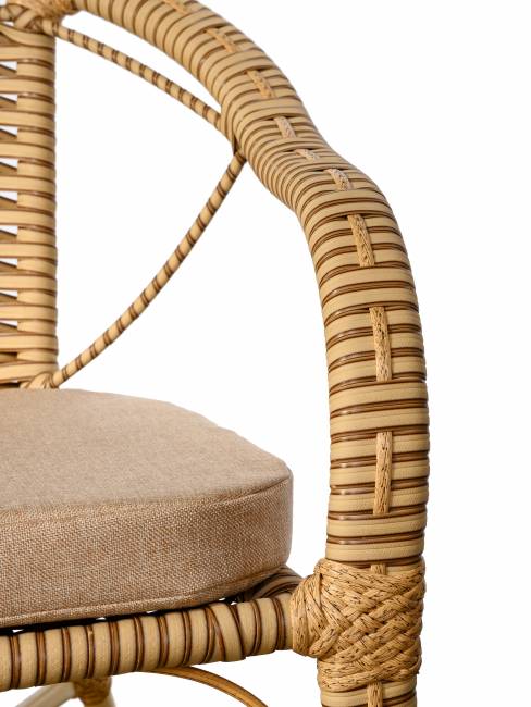 Кресло Bali (Бали) из искусственного ротанга, слоновая кость