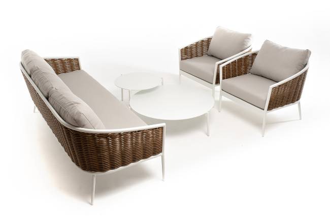 "Тоскана" лаунж-зона из искусственного ротанга, цвет соломенный "Тоскана" лаунж-зона из искусственного ротанга, цвет соломенный