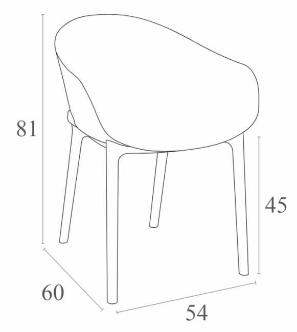 Кресло пластиковое Sky белый 540х600х810 мм Кресло пластиковое Sky белый 540х600х810 мм
