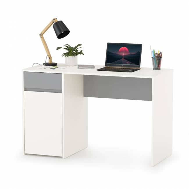 Мебель в детскую для двоих детей Торонто № 16 цвет белый шагрень/стальной серый