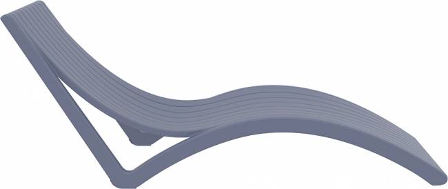 Шезлонг-лежак пластиковый Slim темно-серый 1800х720х700 мм