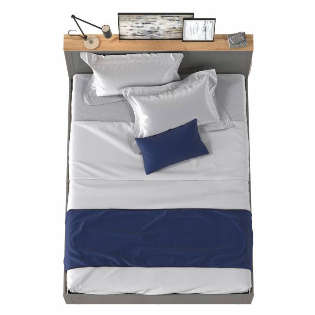 Кровать двуспальная 1600 Остин 11.53 цвет серый графит/дуб крафт золотой