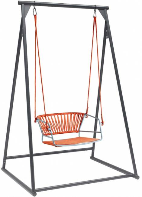 Качели плетеные Lisa Swing голубой, оранжевый 1450х1200х2220 мм Качели плетеные Lisa Swing голубой, оранжевый 1450х1200х2220 мм