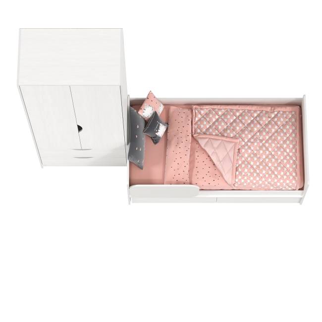 Кровать детская с ящиками со шкафом Уна цвет белый