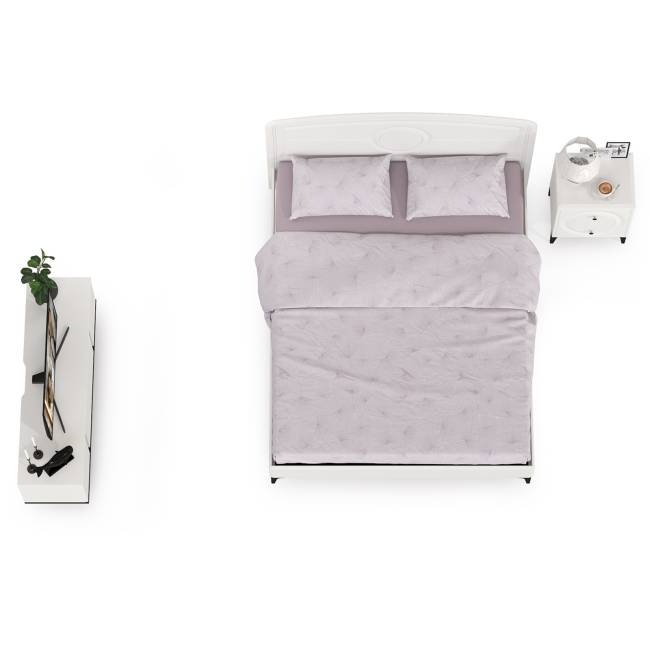 Комплект мебели в спальню Валенсия № 11 цвет белый шагрень/чёрный