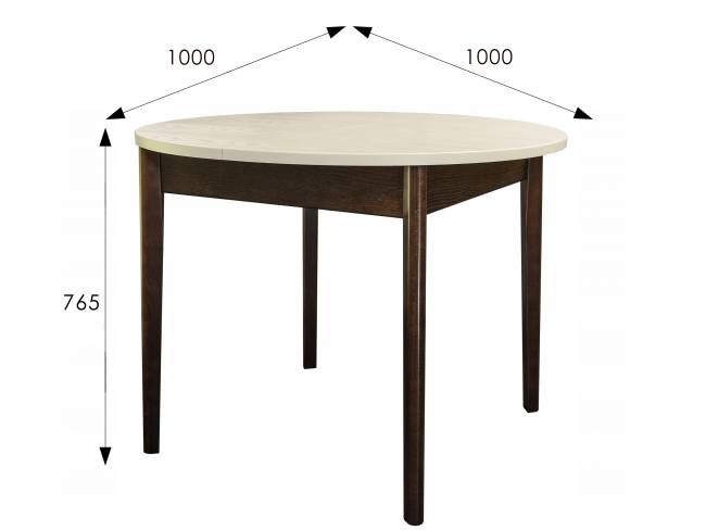 Стол обеденный Мариус М 81 раздвижной слоновая кость/орех 100/139*100