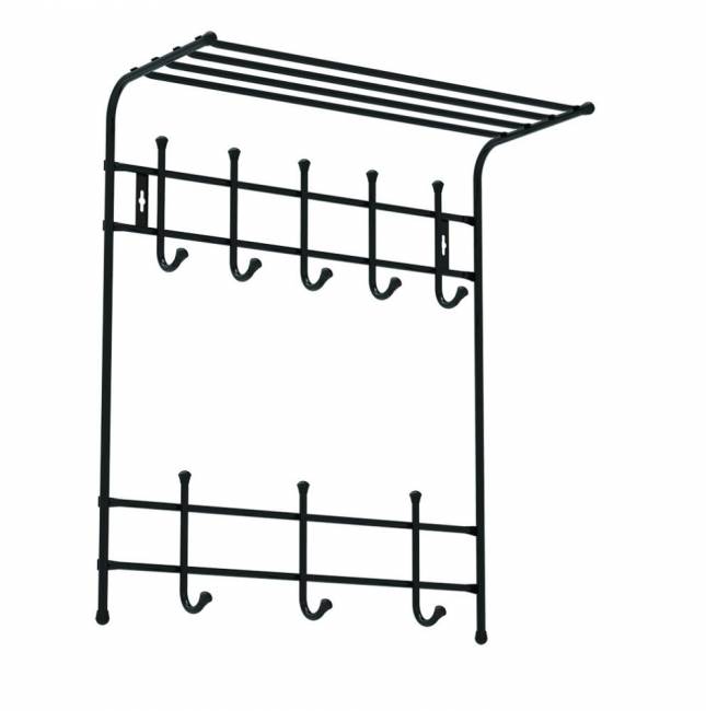 Вешалка настенная 8 крючков (черный) Вешалка настенная 8 крючков (черный)