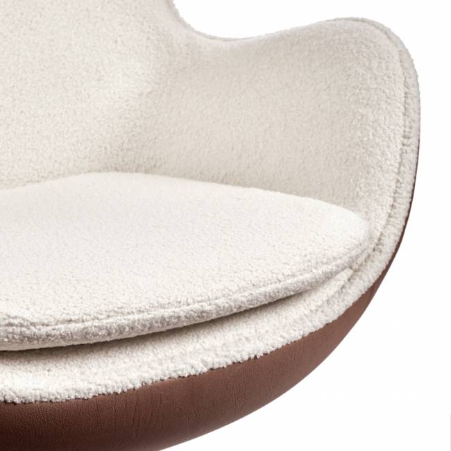 Кресло EGG STYLE CHAIR коричневый, белый, экокожа