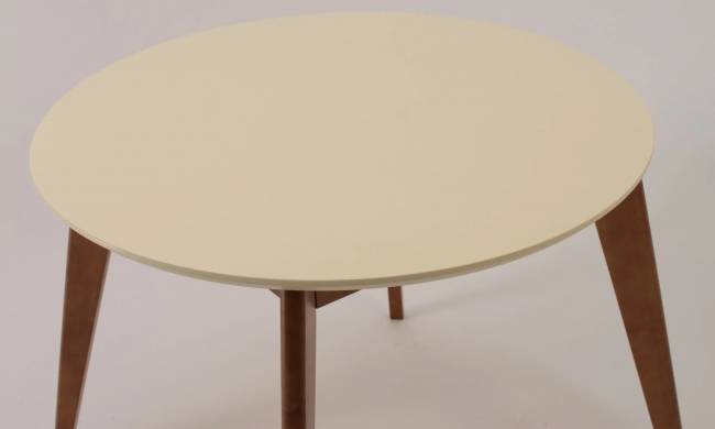 Стол Сканди К 90, Орех/Слоновая кость