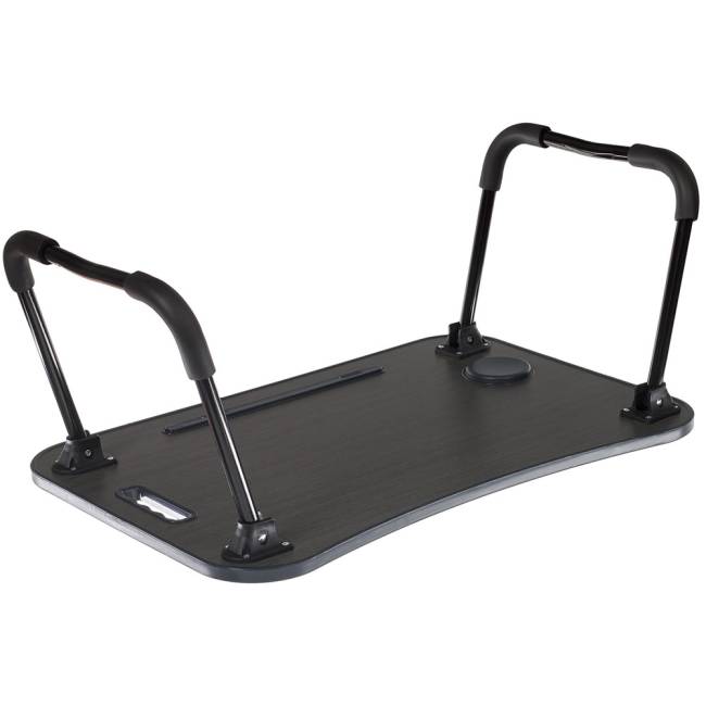 Стол складной с подстаканником «ЛАЙТ», 59,5x39,5x26,4см, мдф, металл, темн. дерево, чёрный Стол складной с подстаканником «ЛАЙТ», 59,5x39,5x26,4см, мдф, металл, темн. дерево, чёрный