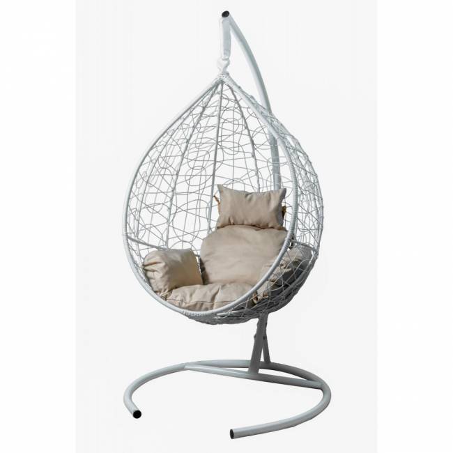 Кресло подвесное Сфера, белый, бежевый 