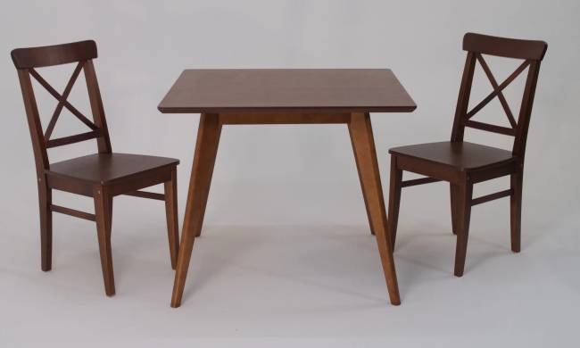 Стол Сканди М 90 орех со стульями Ингольф орех Стол Сканди М 90 орех со стульями Ингольф орех